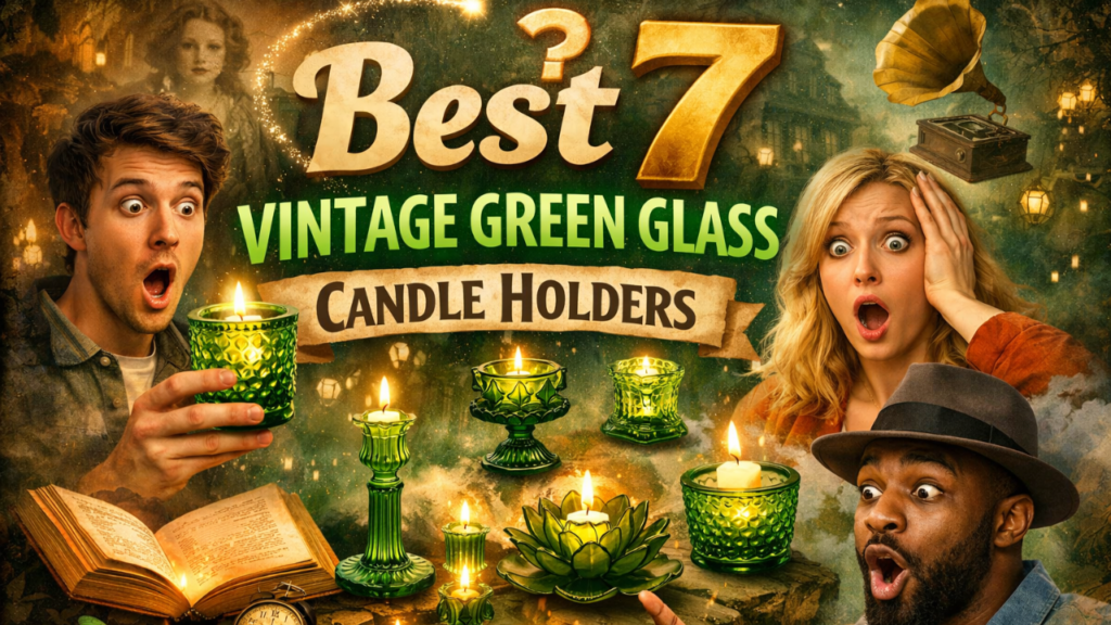 Best 7 Vintage Green Glass Candle Holders