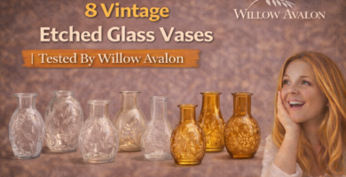 8 Vintage Etched Glass Vases Tested By Willow Avalon